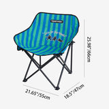 Modern Minimalist Foldable Camping Chair with Backrest — Square Carbon Steel Frame, Oxford Fabric, Striped or Plaid Design, Outdoor Use