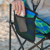 Modern Minimalist Foldable Camping Chair with Backrest — Square Carbon Steel Frame, Oxford Fabric, Striped or Plaid Design, Outdoor Use
