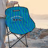 Modern Minimalist Foldable Camping Chair with Backrest — Square Carbon Steel Frame, Oxford Fabric, Striped or Plaid Design, Outdoor Use