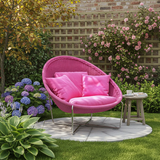 Modern Minimalist Curved Aluminum Alloy Rope Recliner with Durable Polypropylene Rope, Sturdy Backrest and Armrests for Garden