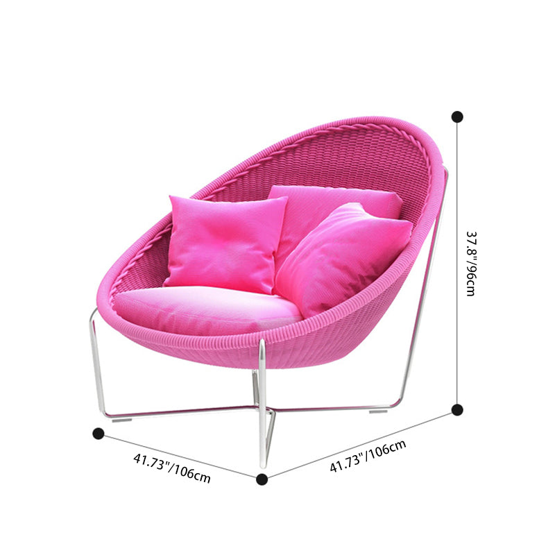 Modern Minimalist Curved Aluminum Alloy Rope Recliner with Durable Polypropylene Rope, Sturdy Backrest and Armrests for Garden