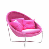 Modern Minimalist Curved Aluminum Alloy Rope Recliner with Durable Polypropylene Rope, Sturdy Backrest and Armrests for Garden