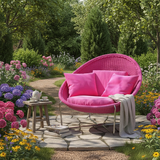 Modern Minimalist Curved Aluminum Alloy Rope Recliner with Durable Polypropylene Rope, Sturdy Backrest and Armrests for Garden