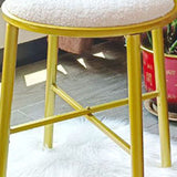 Heart-Shaped Plush Teddy Fur Vanity Stool with Velvet Upholstery and Metal Frame, Foam-Cushioned Backrest — Modern Minimalist Bedroom Chair