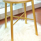 Heart-Shaped Plush Teddy Fur Vanity Stool with Velvet Upholstery and Metal Frame, Foam-Cushioned Backrest — Modern Minimalist Bedroom Chair