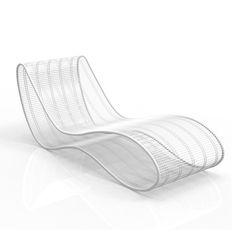 Modern Minimalist Curved Aluminum Alloy Garden Recliner Backrest with Fabric Sponge