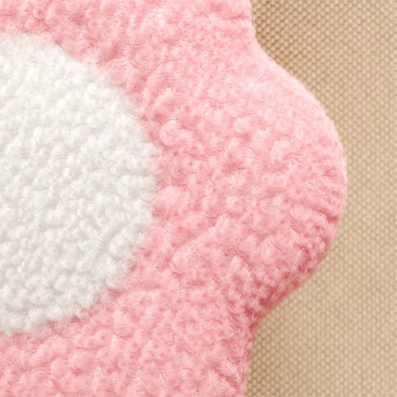 Kids' Flower-Shaped Lamb Fleece Stool - Stackable, Low-Profile, Backless & Armless Contemporary Seating for Living Room & Bedroom