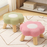 Kids' Flower-Shaped Lamb Fleece Stool - Stackable, Low-Profile, Backless & Armless Contemporary Seating for Living Room & Bedroom