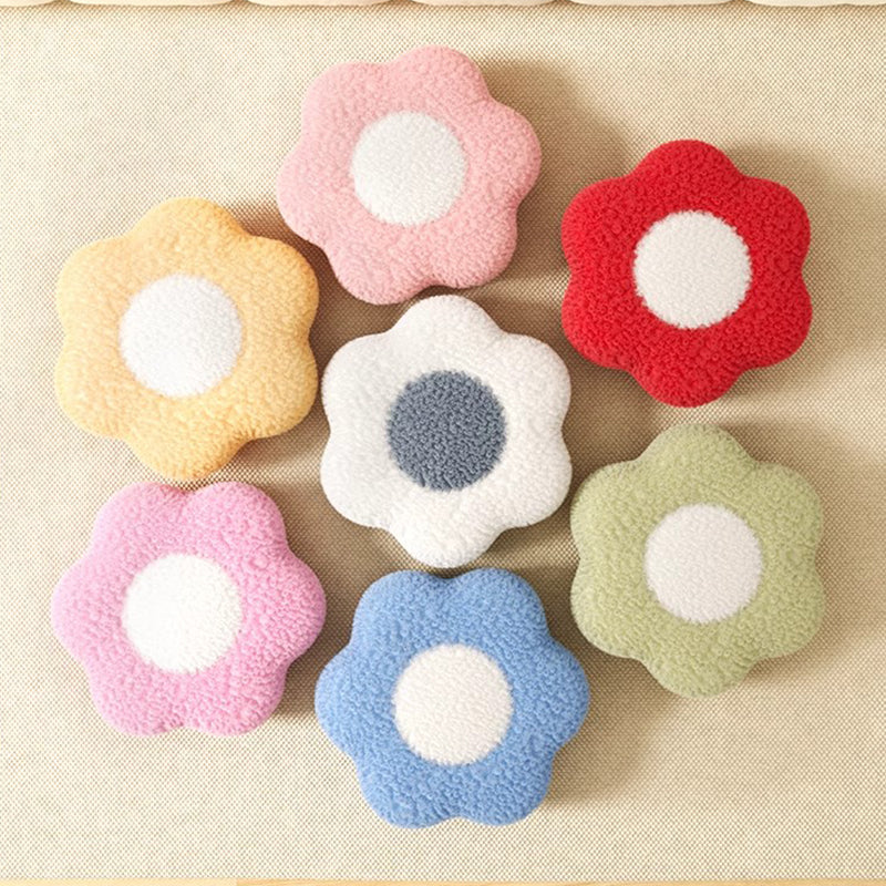 Kids' Flower-Shaped Lamb Fleece Stool - Stackable, Low-Profile, Backless & Armless Contemporary Seating for Living Room & Bedroom
