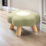 Kids' Flower-Shaped Lamb Fleece Stool - Stackable, Low-Profile, Backless & Armless Contemporary Seating for Living Room & Bedroom