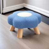 Kids' Flower-Shaped Lamb Fleece Stool - Stackable, Low-Profile, Backless & Armless Contemporary Seating for Living Room & Bedroom