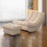 Modern Minimalist Suede Pine Wood Rectangular Rocking Chair – Comfortable Single Recliner with Backrest and Footrest for Living Room