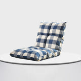 Modern Minimalist Fabric & Cotton Lazy Chair with Metal Frame, Rectangular Checkered Cushions, Adjustable Backrest - Tatami Style for Living Room, Bedroom & Bay Window