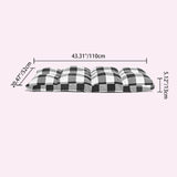 Modern Minimalist Fabric & Cotton Lazy Chair with Metal Frame, Rectangular Checkered Cushions, Adjustable Backrest - Tatami Style for Living Room, Bedroom & Bay Window