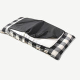 Modern Minimalist Fabric & Cotton Lazy Chair with Metal Frame, Rectangular Checkered Cushions, Adjustable Backrest - Tatami Style for Living Room, Bedroom & Bay Window