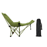 Moon Foldable Camping Recliner with Footrest & Backrest – Modern Minimalist Fabric & Carbon Steel for Outdoor Patio