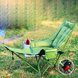 Moon Foldable Camping Recliner with Footrest & Backrest – Modern Minimalist Fabric & Carbon Steel for Outdoor Patio