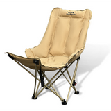Moon Foldable Camping Recliner with Footrest & Backrest – Modern Minimalist Fabric & Carbon Steel for Outdoor Patio