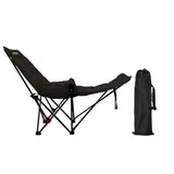 Moon Foldable Camping Recliner with Footrest & Backrest – Modern Minimalist Fabric & Carbon Steel for Outdoor Patio