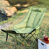 Moon Foldable Camping Recliner with Footrest & Backrest – Modern Minimalist Fabric & Carbon Steel for Outdoor Patio