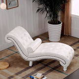 Luxurious European-Style Velvet and Leather Curved Chaise Lounge Recliner with Wooden Frame and Backrest – Perfect for Living Room or Bedroom