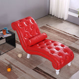 Luxurious European-Style Velvet and Leather Curved Chaise Lounge Recliner with Wooden Frame and Backrest – Perfect for Living Room or Bedroom
