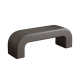 Sleek Modern Minimalist Wood, Lambswool & PU Leather Rectangular Bench for Entryway & Living Room