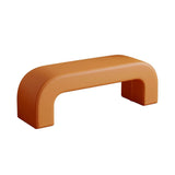 Sleek Modern Minimalist Wood, Lambswool & PU Leather Rectangular Bench for Entryway & Living Room