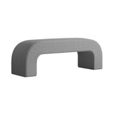 Sleek Modern Minimalist Wood, Lambswool & PU Leather Rectangular Bench for Entryway & Living Room