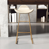 Modern Scandinavian PU Leather & Iron Triangle Bar Stool with Backrest and Footrest for Kitchen & Bar