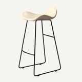 Modern Scandinavian PU Leather & Iron Triangle Bar Stool with Backrest and Footrest for Kitchen & Bar