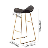 Modern Scandinavian PU Leather & Iron Triangle Bar Stool with Backrest and Footrest for Kitchen & Bar