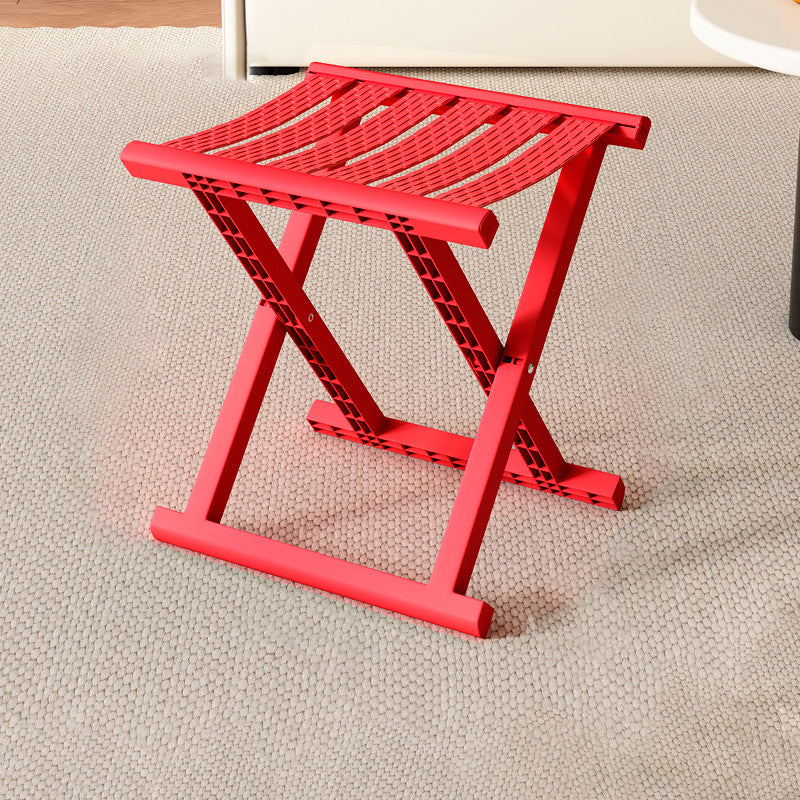 Contemporary Industrial Square Foldable Stool - Low-Profile, Portable PP/TPE Camping Chair for Outdoor and Living Room
