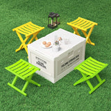 Contemporary Industrial Square Foldable Stool - Low-Profile, Portable PP/TPE Camping Chair for Outdoor and Living Room