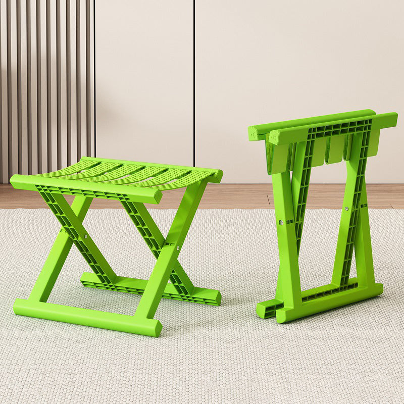 Contemporary Industrial Square Foldable Stool - Low-Profile, Portable PP/TPE Camping Chair for Outdoor and Living Room