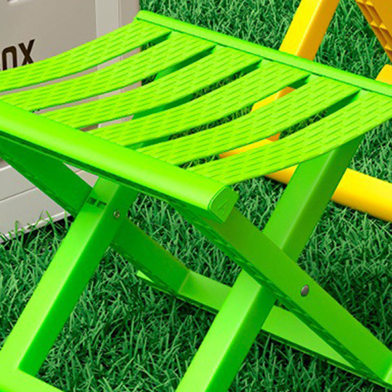 Contemporary Industrial Square Foldable Stool - Low-Profile, Portable PP/TPE Camping Chair for Outdoor and Living Room