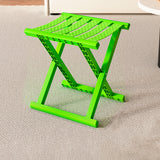 Contemporary Industrial Square Foldable Stool - Low-Profile, Portable PP/TPE Camping Chair for Outdoor and Living Room