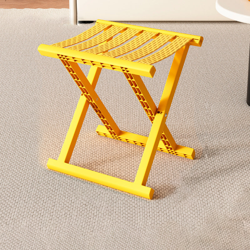 Contemporary Industrial Square Foldable Stool - Low-Profile, Portable PP/TPE Camping Chair for Outdoor and Living Room