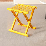 Contemporary Industrial Square Foldable Stool - Low-Profile, Portable PP/TPE Camping Chair for Outdoor and Living Room
