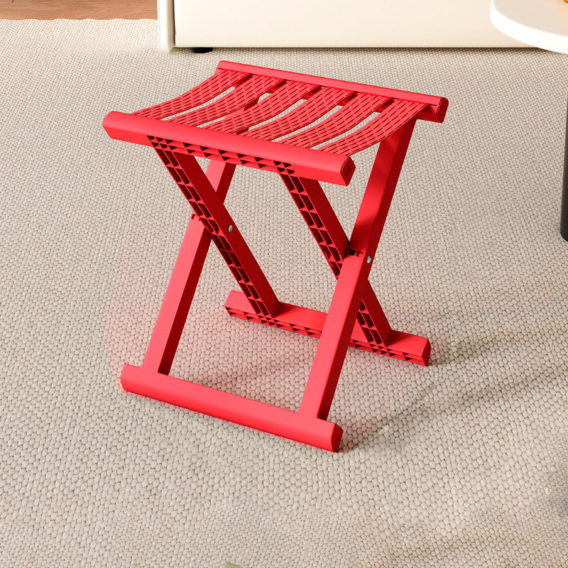Contemporary Industrial Square Foldable Stool - Low-Profile, Portable PP/TPE Camping Chair for Outdoor and Living Room