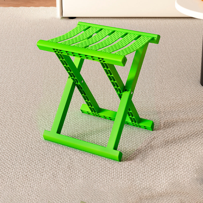 Contemporary Industrial Square Foldable Stool - Low-Profile, Portable PP/TPE Camping Chair for Outdoor and Living Room