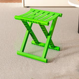 Contemporary Industrial Square Foldable Stool - Low-Profile, Portable PP/TPE Camping Chair for Outdoor and Living Room