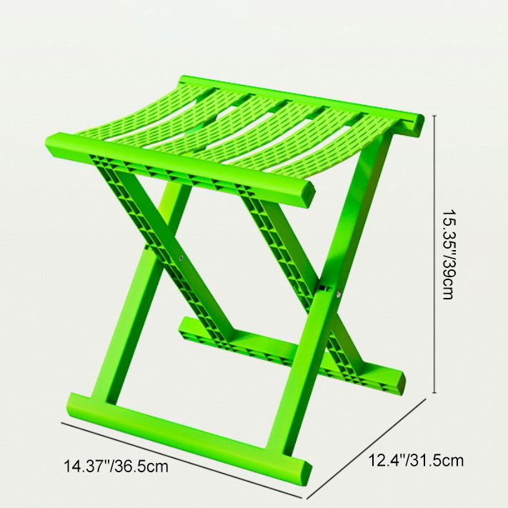 Contemporary Industrial Square Foldable Stool - Low-Profile, Portable PP/TPE Camping Chair for Outdoor and Living Room