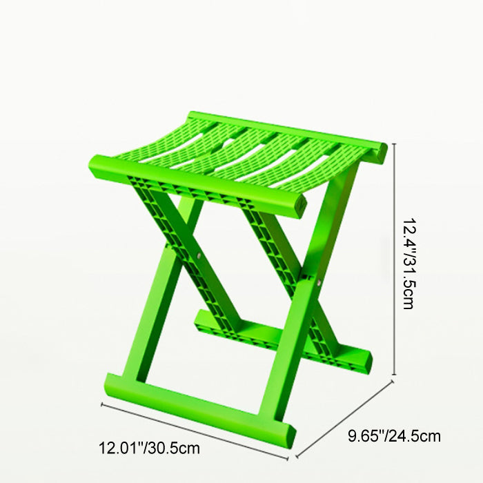 Contemporary Industrial Square Foldable Stool - Low-Profile, Portable PP/TPE Camping Chair for Outdoor and Living Room