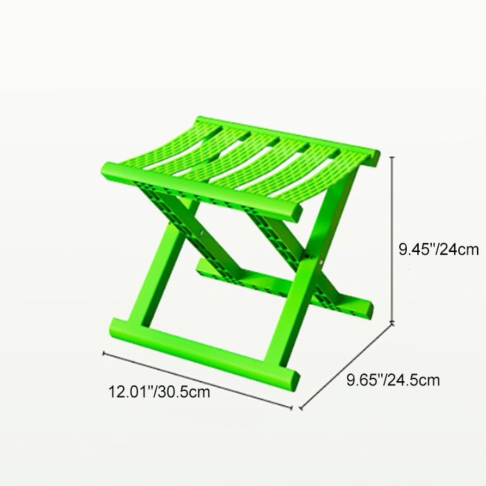 Contemporary Industrial Square Foldable Stool - Low-Profile, Portable PP/TPE Camping Chair for Outdoor and Living Room