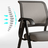 Modern Minimalist Foldable Mesh Desk Chair with Foam Cushioned Seat, Carbon Steel Square Frame, Backrest and Armrests – Ideal for Home, Office, or Study