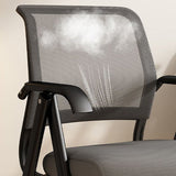 Modern Minimalist Foldable Mesh Desk Chair with Foam Cushioned Seat, Carbon Steel Square Frame, Backrest and Armrests – Ideal for Home, Office, or Study