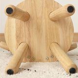 Modern Solid Wood Antler-Style Round Kids Stool with Backrest — Low-Height Seat for Living Room and Entryway