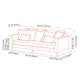 Birch-Frame Removable-Cover Sofa - Elegant French-Style 3/4-Seater Living Room Accent Chair