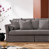 Birch-Frame Removable-Cover Sofa - Elegant French-Style 3/4-Seater Living Room Accent Chair